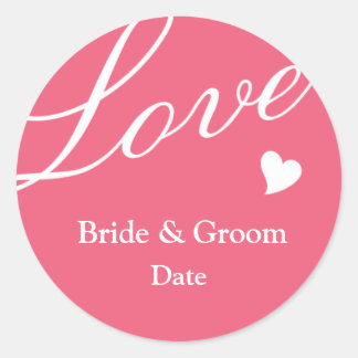 Liebe in Rosa Runder Aufkleber