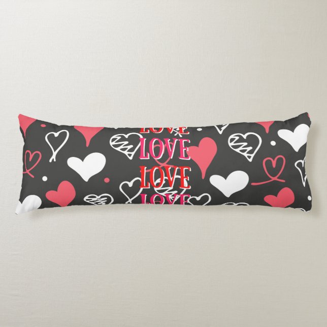 Liebe in Rot und Rosa, Phrase Printkissen am Unter Seitenschläferkissen (Vorderseite)