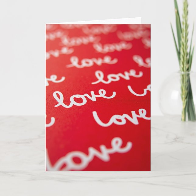 Liebe in roter abstrakter Ansicht Karte (Vorderseite)