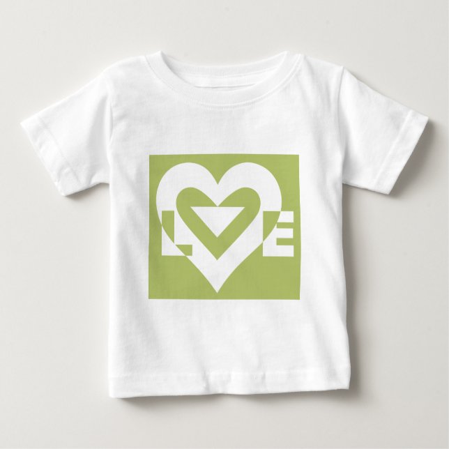 Liebe in Sage Green Baby T-shirt (Vorderseite)