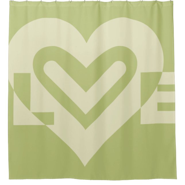 Liebe in Sage Green Duschvorhang (Vorderseite)