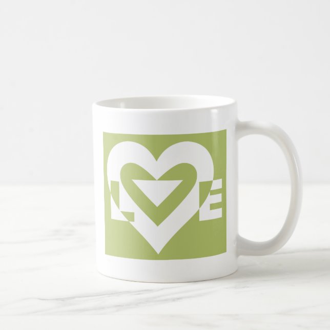 Liebe in Sage Green Kaffeetasse (Rechts)