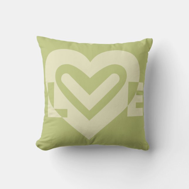 Liebe in Sage Green Kissen (Vorderseite)