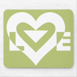 Liebe in Sage Green Mousepad