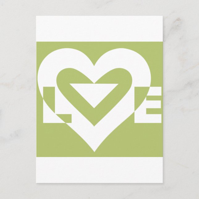 Liebe in Sage Green Postkarte (Vorderseite)