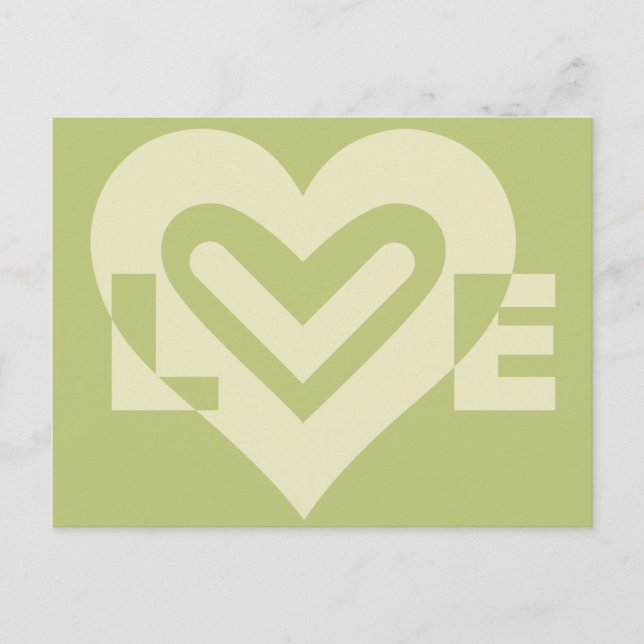 Liebe in Sage Green Postkarte (Vorderseite)