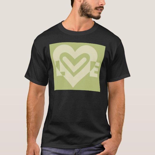 Liebe in Sage Green T-Shirt (Vorderseite)
