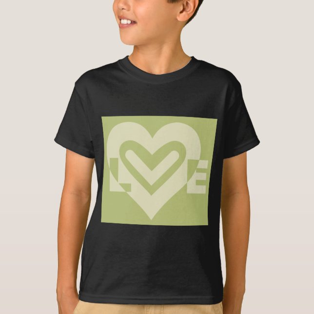 Liebe in Sage Green T-Shirt (Vorderseite)