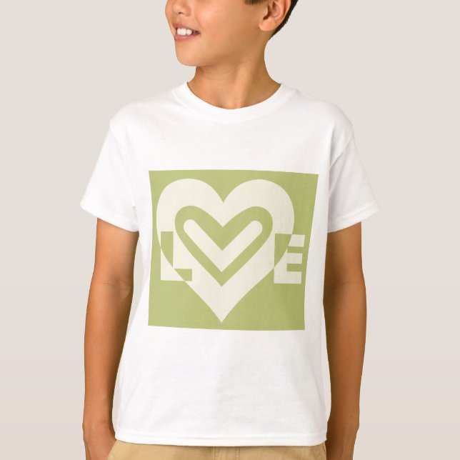 Liebe in Sage Green T-Shirt (Vorderseite)
