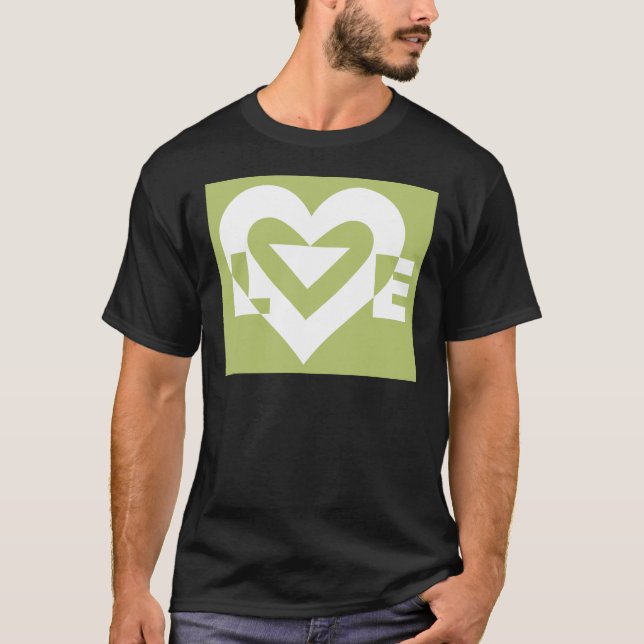 Liebe in Sage Green T-Shirt (Vorderseite)