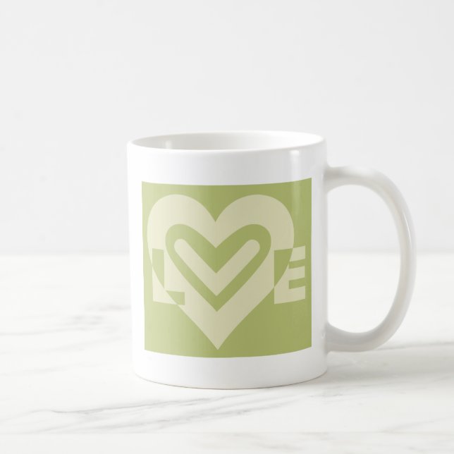 Liebe in Sage Green Tasse (Rechts)