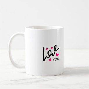 Liebe in Schwarz und Rosa Kaffeetasse