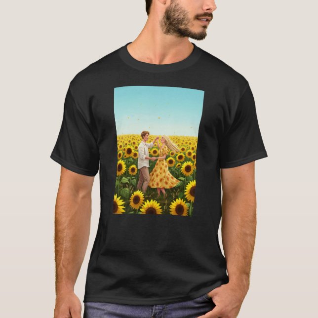Liebe in Sonnenblumen T-Shirt (Vorderseite)