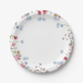 Liebe in Tellern der Bloom-Wildblume Pappteller