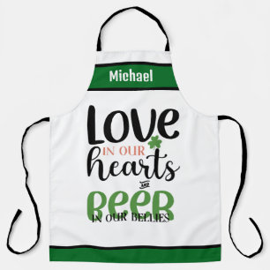 Liebe in unseren Herzen Bier-Schürze - Personalisi Schürze