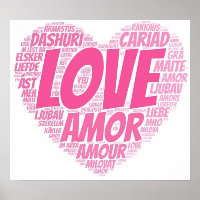 Liebe in verschiedenen Weltsprachen Poster (Vorne)