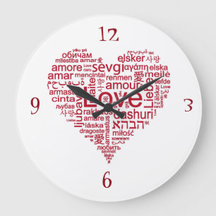 ***LIEBE IN VIELEN SPRACHEN*** FUN CLOCK GROßE WANDUHR