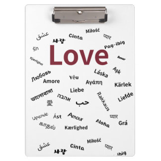 Liebe in vielen Sprachen Klemmbrett