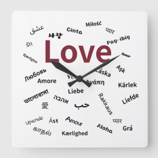 Liebe in vielen Sprachen – mehrsprachige Wanduhr