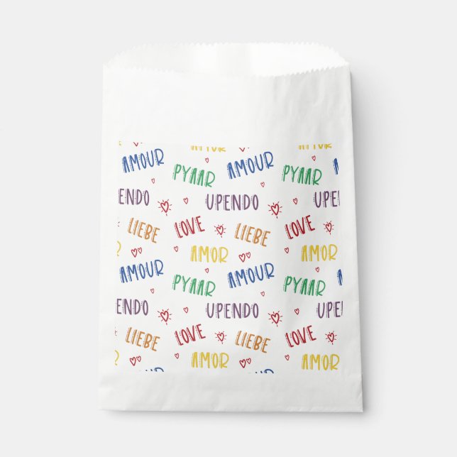 Liebe in vielen Sprachen Rainbow Fevor Bags Geschenktütchen (Vorderseite)