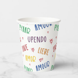 Liebe in vielen Sprachen Rainbow Pride 8oz Paper C Pappbecher