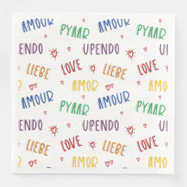 Liebe in vielen Sprachen Rainbow Pride Paper Napki Serviette