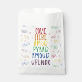 Liebe in vielen Sprachen Rainbow White Gevor Bag Geschenktütchen