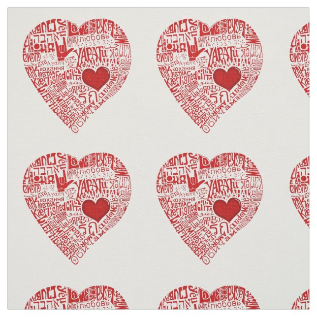 Liebe in vielen Sprachen Stoff (Muster)
