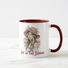 Liebe in voller Blüte Floral Wasserfarben Tasse