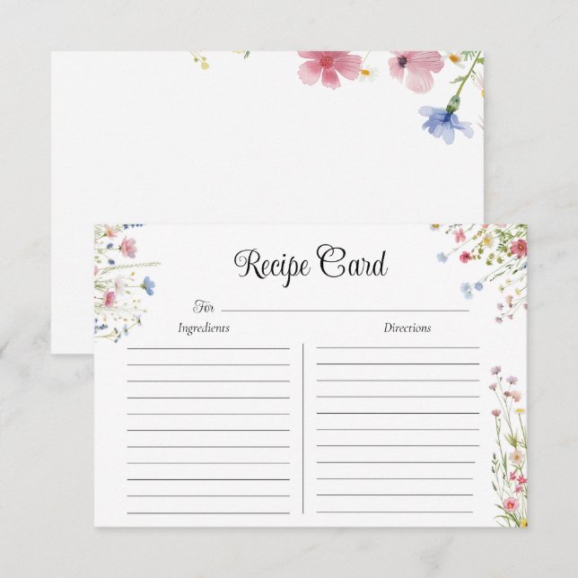 Liebe in Wildblume Rezeptionskarten Begleitkarte (Vorne/Hinten)