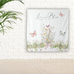 Liebe in Wildblume Rosa Brautparty Wandteppich