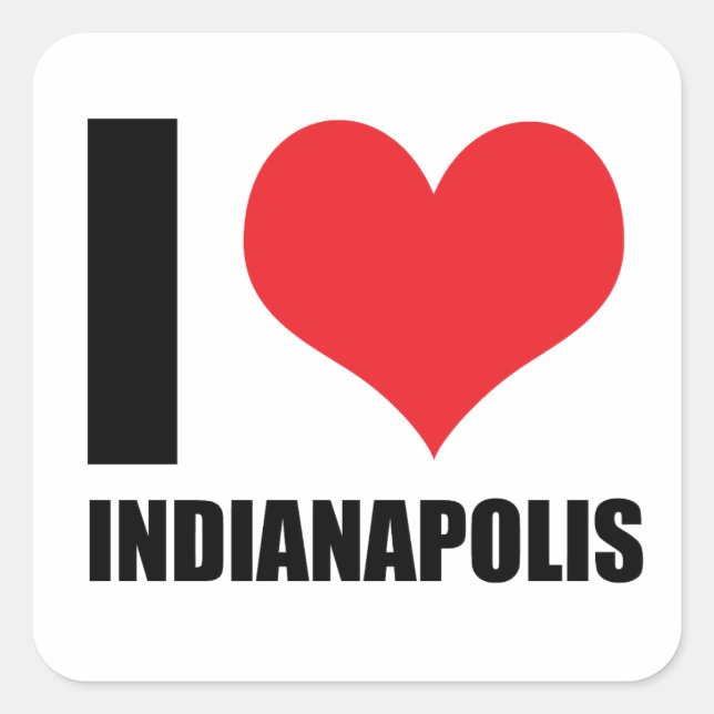 Liebe Indianapolis Quadratischer Aufkleber (Vorderseite)