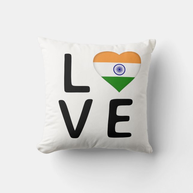 Liebe - Indische Flagge - Kissen (Vorderseite)