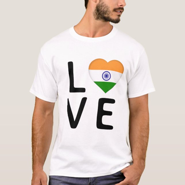 Liebe - Indische Flagge T-Shirt (Vorderseite)