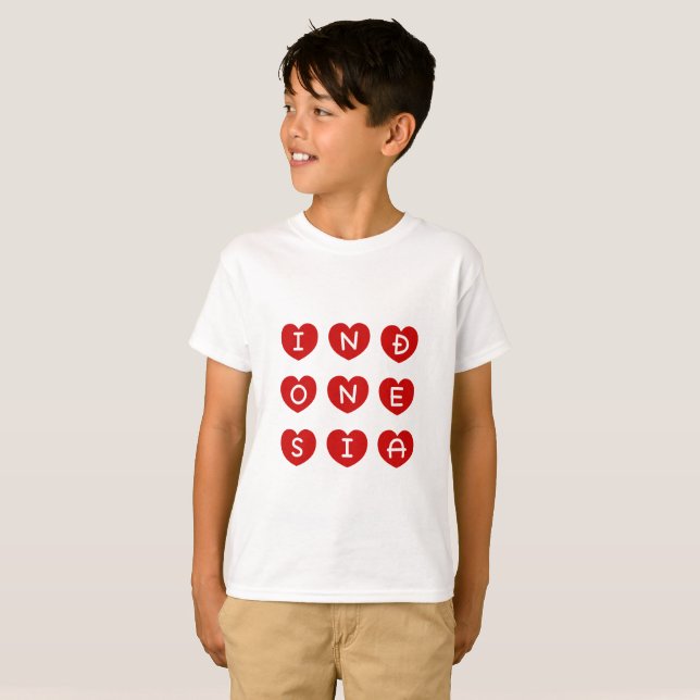Liebe Indonesien Hemden, indonesische Kinderhemden T-Shirt (Vorne ganz)