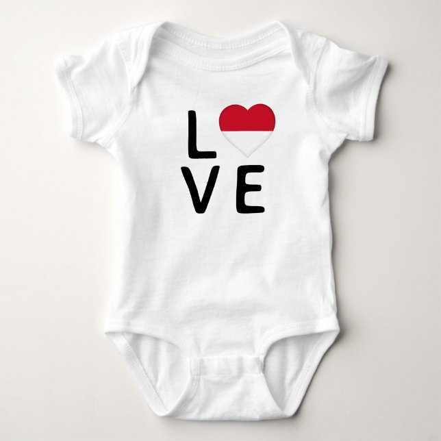 Liebe - Indonesische Flagge Baby Strampler (Vorderseite)