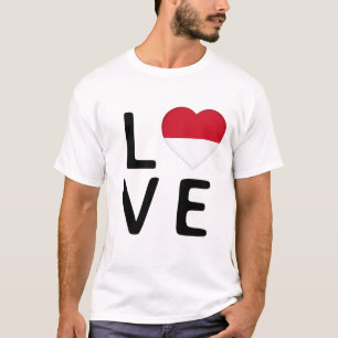 Liebe - Indonesische Flagge T-Shirt