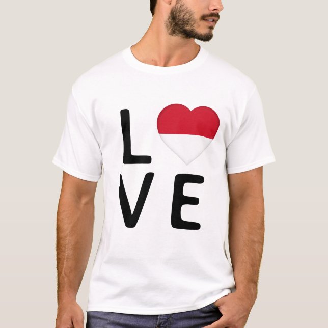Liebe - Indonesische Flagge T-Shirt (Vorderseite)