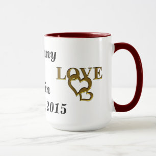 Liebe ineinander verschlungene Herzen, Namen und D Tasse