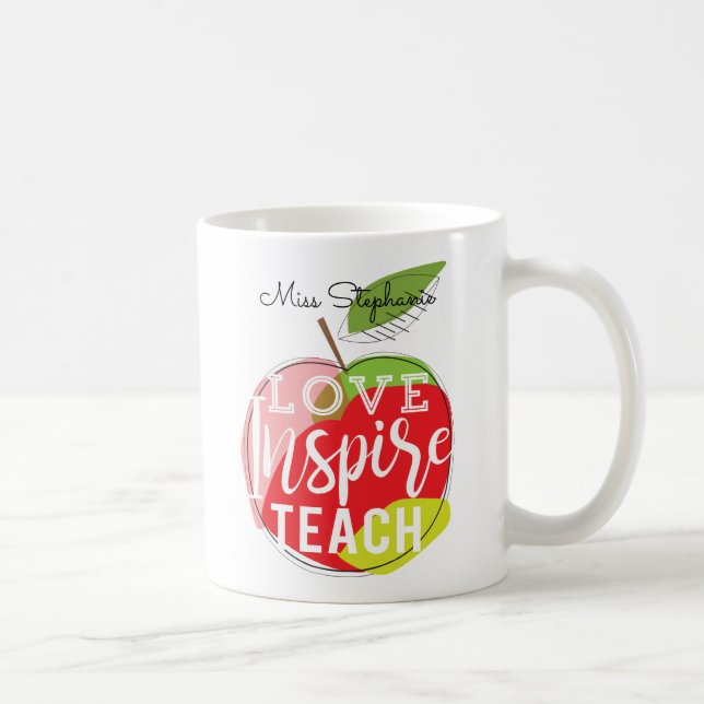 Liebe, inspirieren, bringen | Lehrern Kaffee-Tasse Kaffeetasse (Rechts)