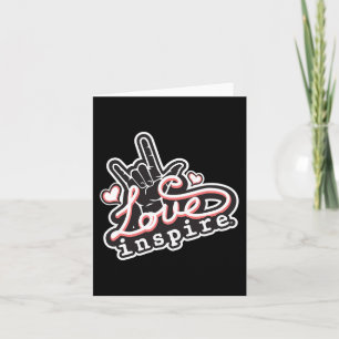 Liebe inspiriert ASL ILY Hand Sign Language Deaf A Karte