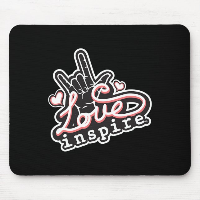Liebe inspiriert ASL ILY Hand Sign Language Deaf A Mousepad (Vorne)