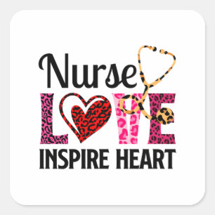 Liebe Inspiriert Herz - Motivierend Krankenwort Quadratischer Aufkleber