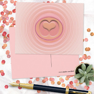 Liebe Inspiriert Pink Peach Spirals 3D Herzzentrum Postkarte