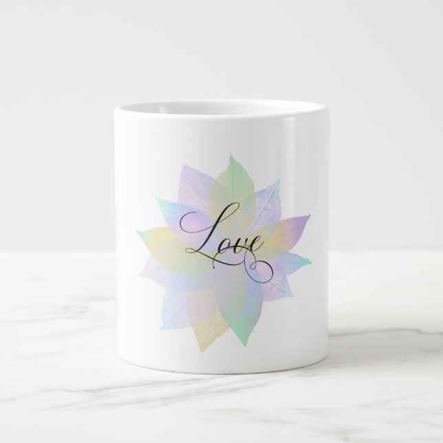 ~* LIEBE INTENSIVE EMOTO Rainbow Magisch Jumbo-Tasse (Vorderseite)
