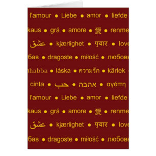 Liebe internationale Wörter