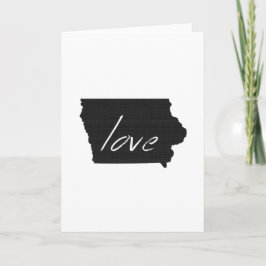 Liebe Iowa Porträt Gruß Karte