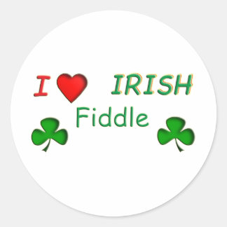 Liebe Irish Fiddle Runder Aufkleber