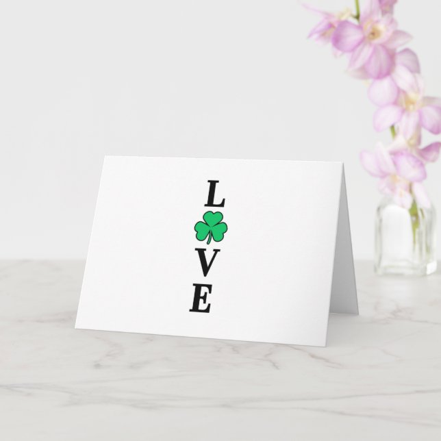 LIEBE Irland Clover Kleeblatt Minimal für alle Zwe Karte (Orchidee)
