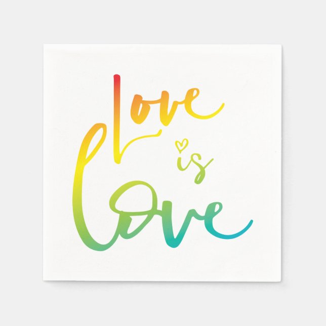 LIEBE IS LIEBE LBGT Regenbogen handschrift Typogra Serviette (Vorderseite)